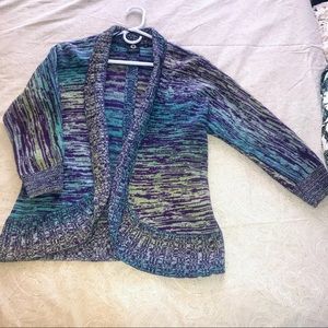 Amber Sun - medium, green, open Cardigan/sweater.